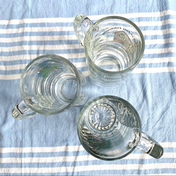 3 Vintage Glass Beer Mugs - Picture 6 of 11